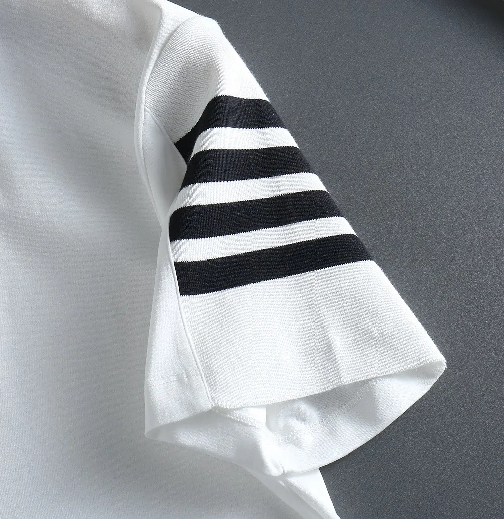 Thom Browne # New Arrival POLO ！ Quality # Breathable Versatile ！ ：Dark Blue White Size：M-XXXL